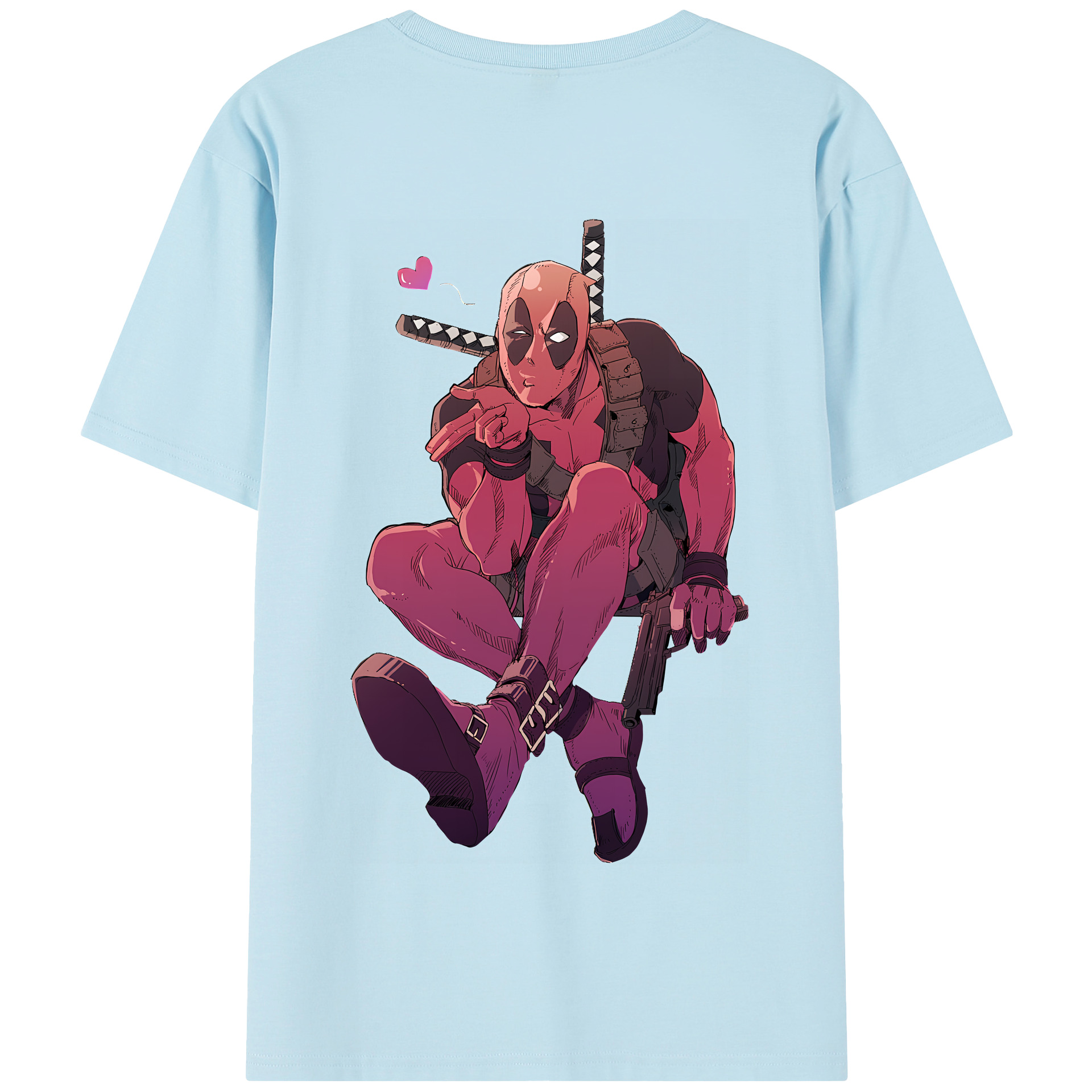 （画像用） Deadpool デッドプール 綿100％半袖Tシャツ（背面プリント）